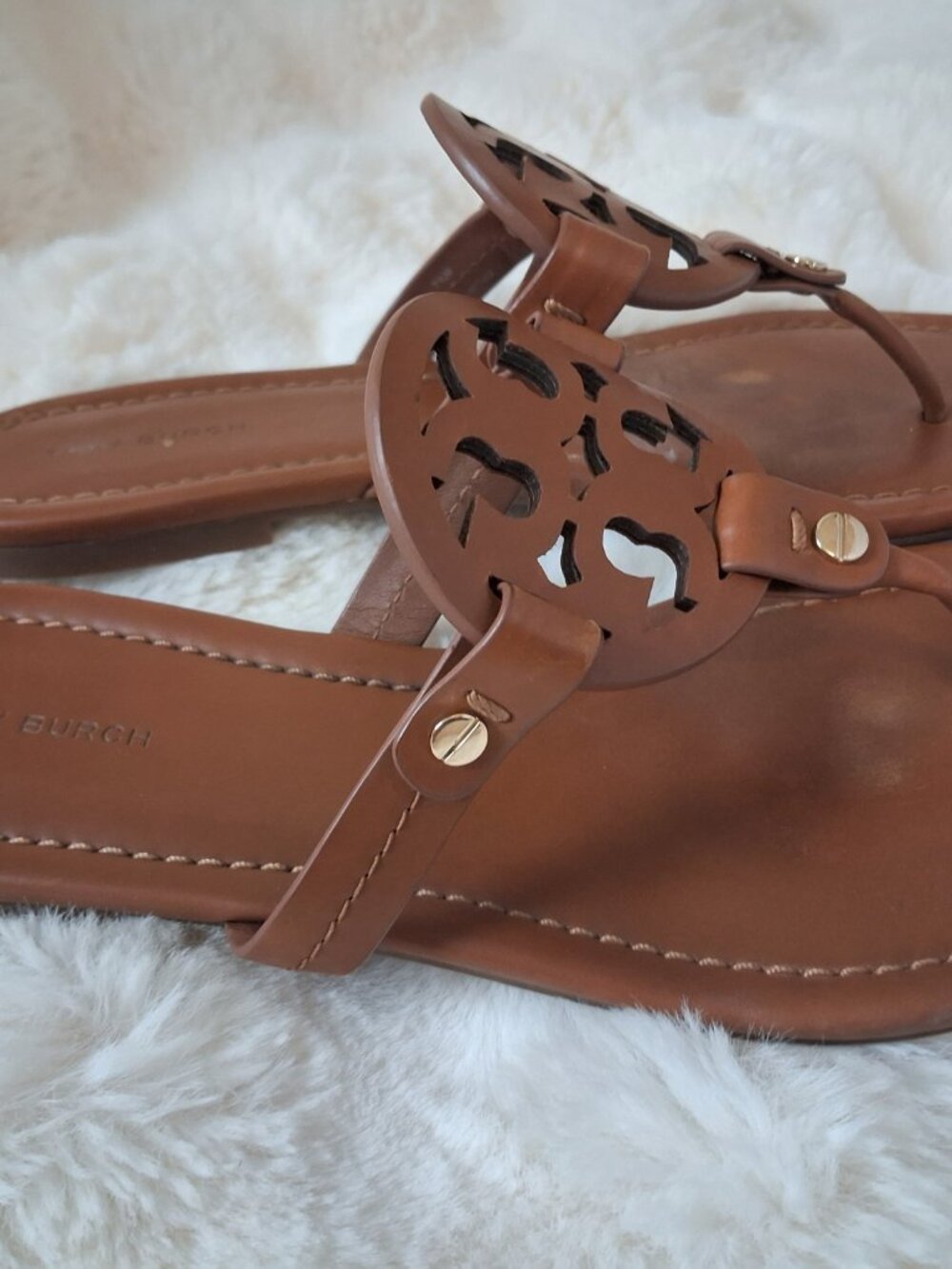 Tory Burch Miller Sandal w/ Box in Vintage Vachetta - Picture 6 of 8